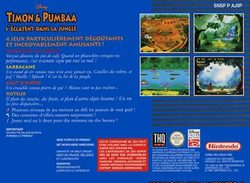 Timon & Pumbaa's Jungle Games (Europe) box cover back